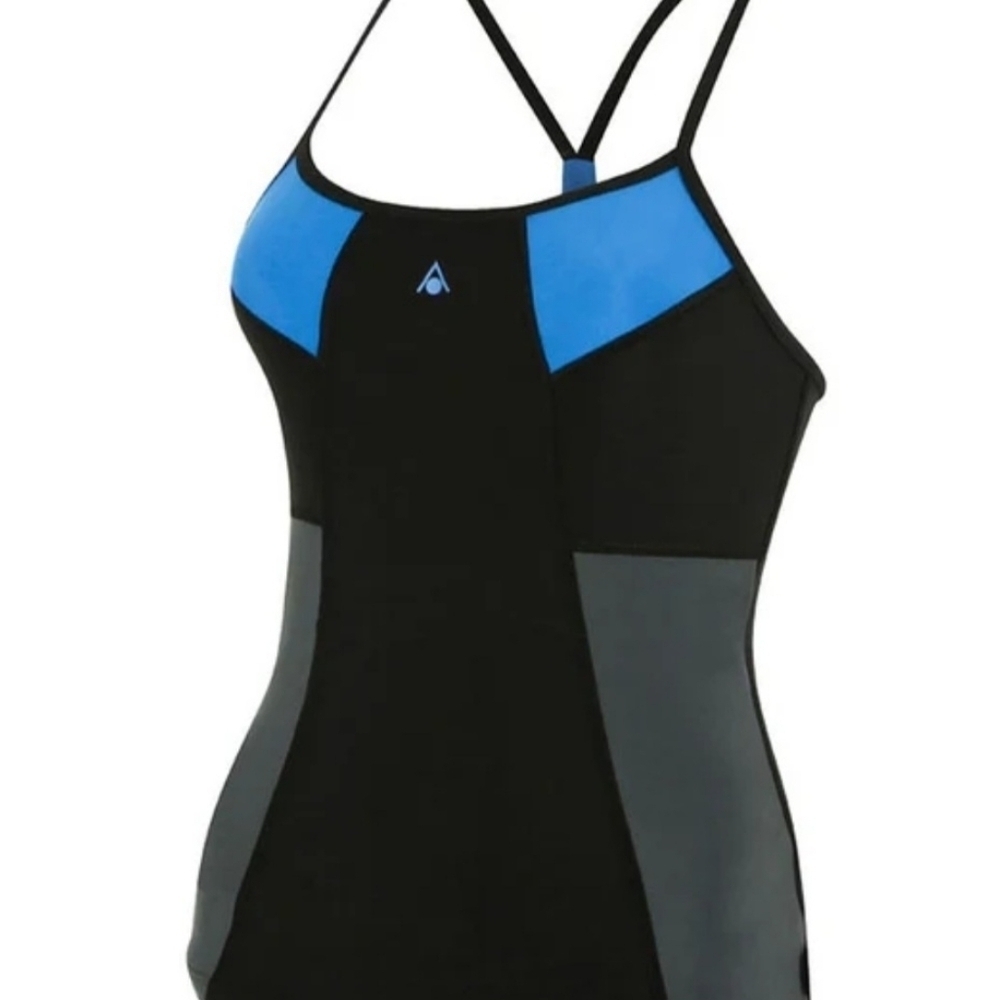 Aqua Sphere Black Blue Grey Tankini Top Size US 36 / 10